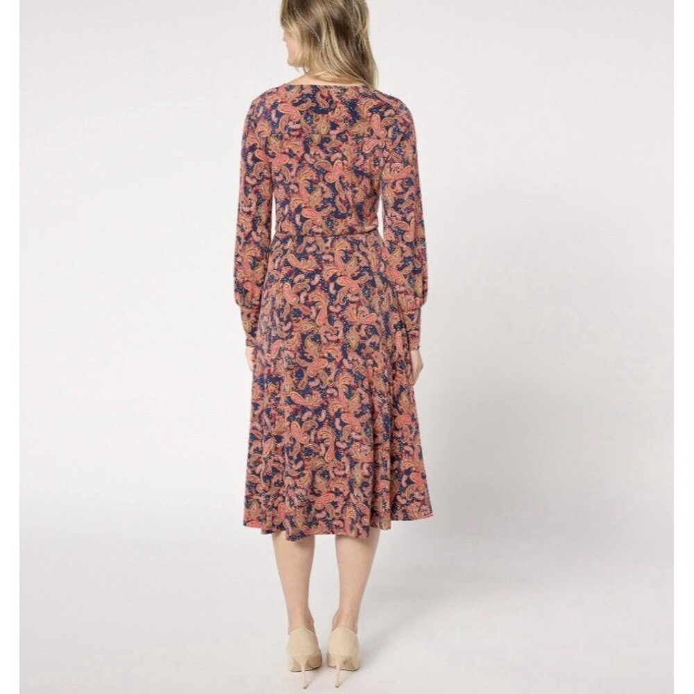 Studio Park X Jane Treacy Regular Faux Wrap Knit Dress Black Size X-Small - Picture 4 of 7